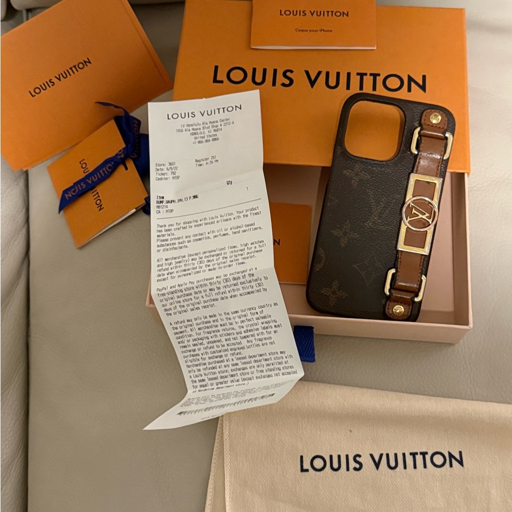 iPhone 13 Pro Louis Vuitton Brown and Gold Phone Case